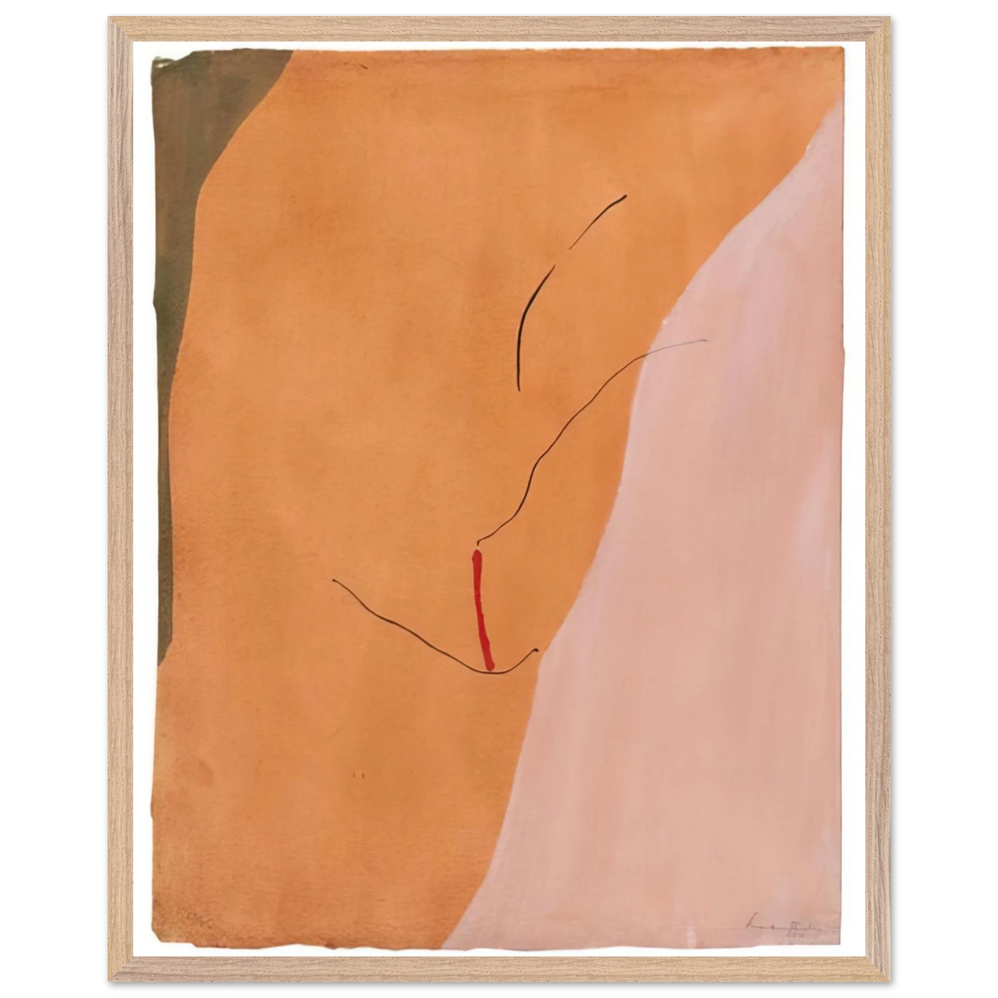 Helen Frankenthaler - Sanguine Mood - 1971 Wall art - 40x50 cm / 16x20 inches - Premium Wooden Framed Poster With Fine Art Paper - Wood frame