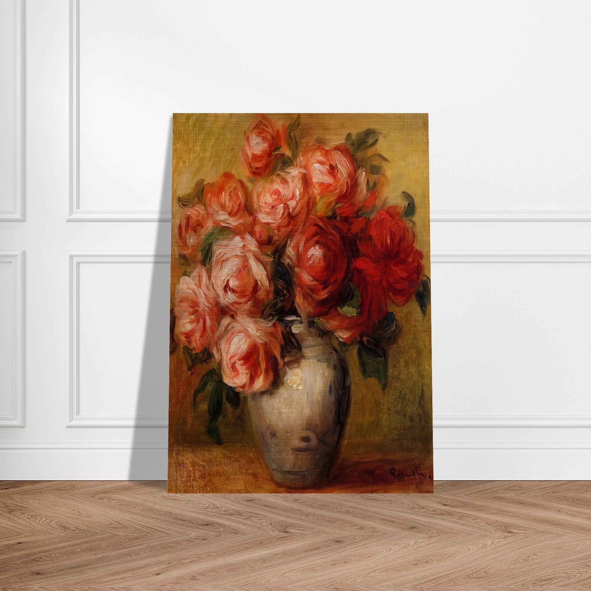 Still Life with Roses - Pierre-Auguste Renoir Brushed Aluminum Print - 70x100 cm / 28x40 inches | Pierre-Auguste Renoir Aluminum Print | Pierre-Auguste Renoir Prints