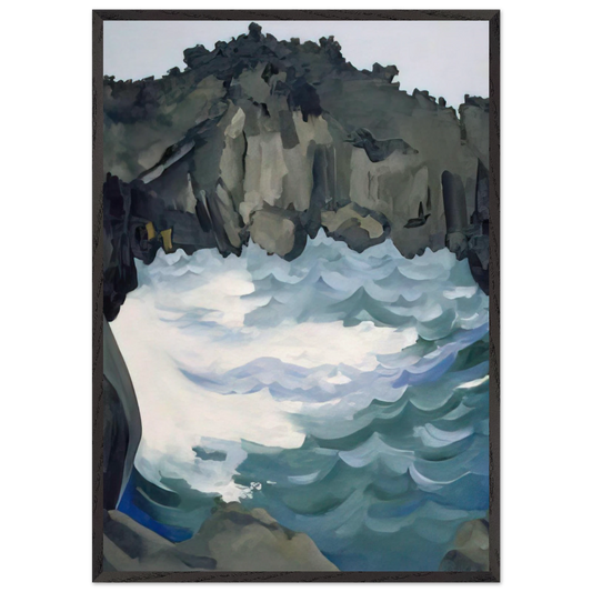 Black Lava Bridge Hana Coast-No I - Georgia OKeeffe 70x100 cm / 28x40 inches Framed Art Print – Black Wooden Frame