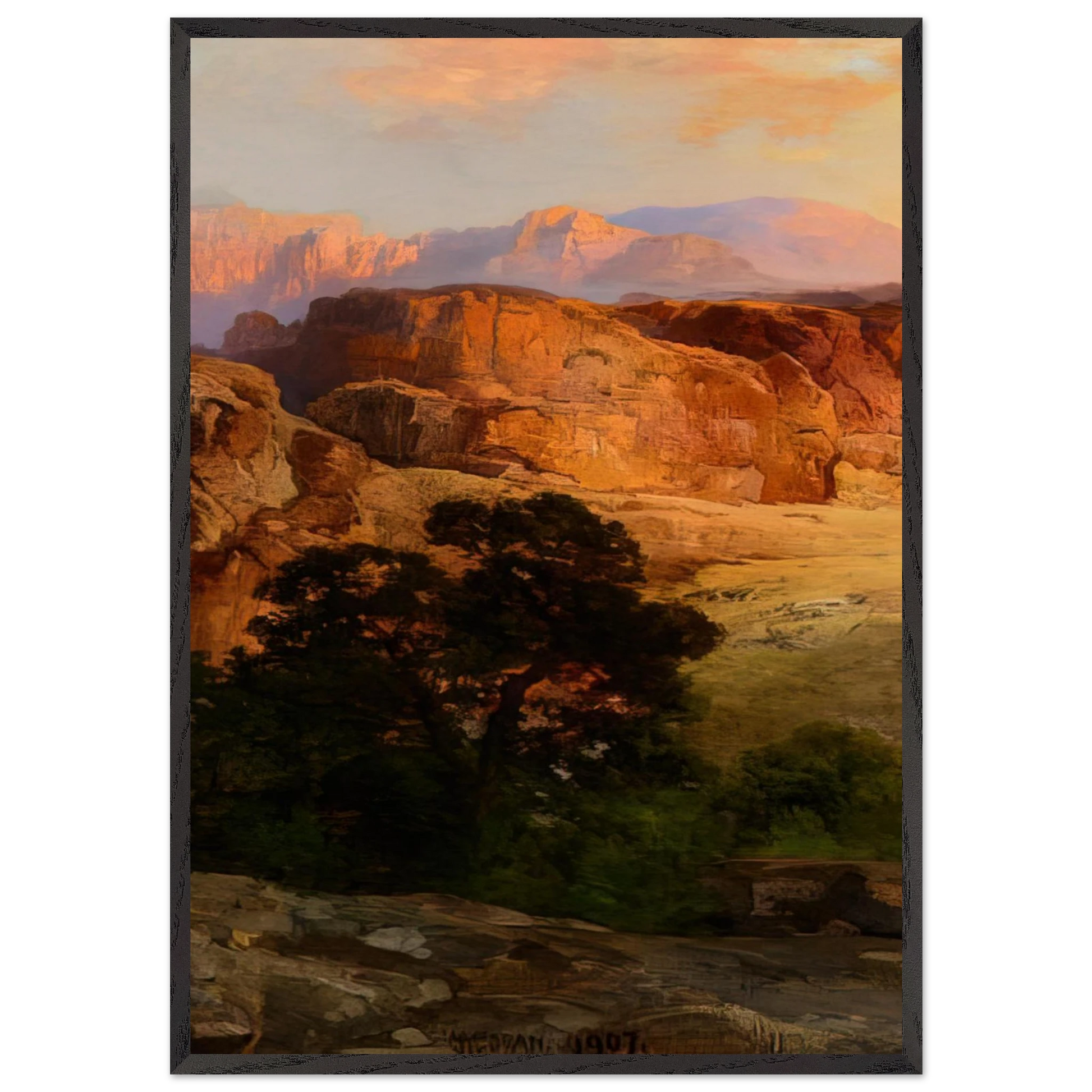 A Water Pocket Northern Arizona - Thomas Moran Framed Art Print – Black Wooden Frame - Default Title - -Framed Art Print