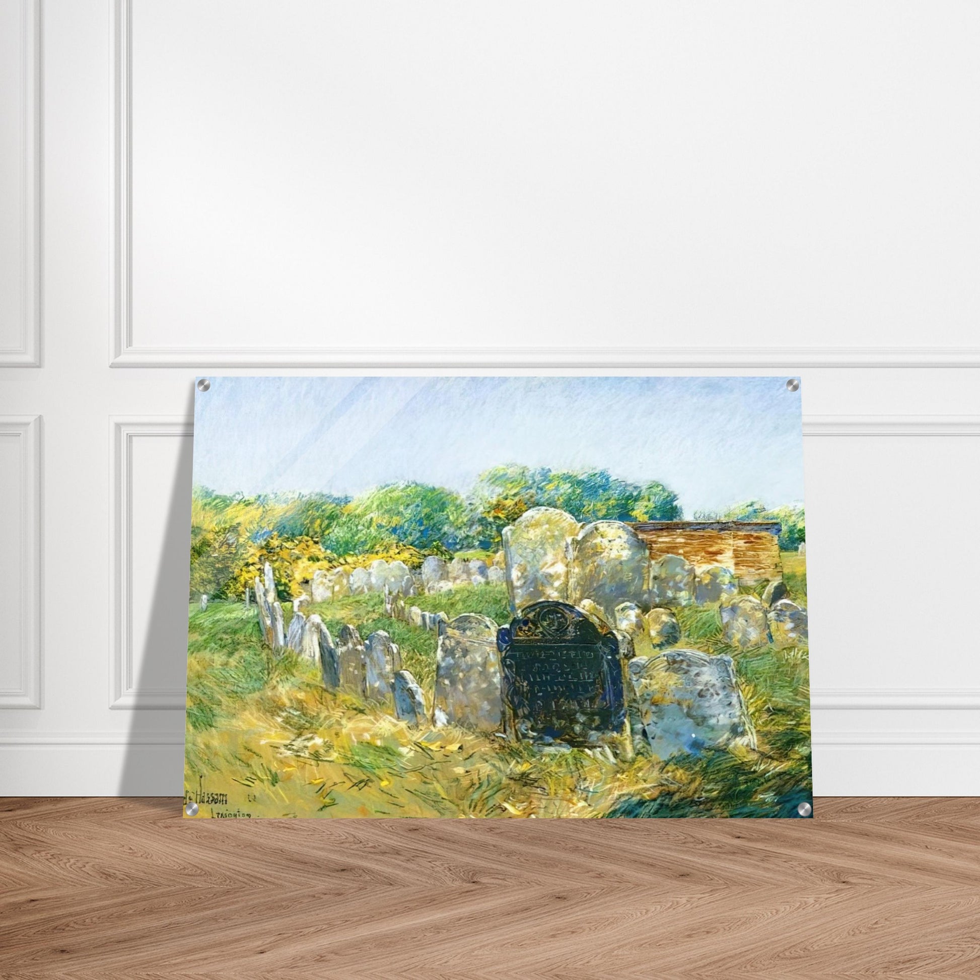 Colonial Graveyard at Lexington - Childe Hassam Acrylic Print - 70x100 cm / 28x40″ inches
