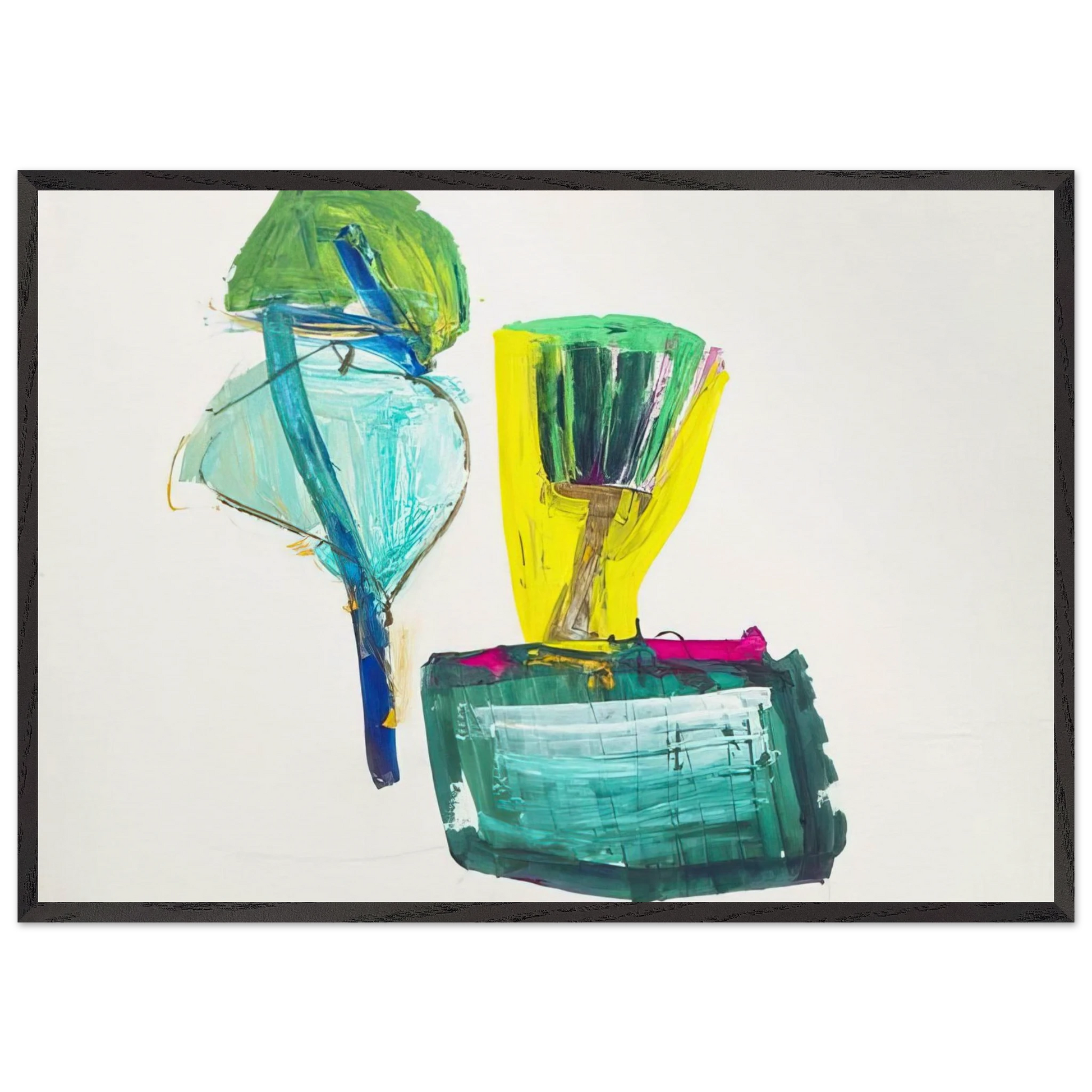 Untitled ABC with Yellow and Green - 1967 - John Altoon Framed Art Print – Black Wooden Frame - Default Title - -Framed Art Print