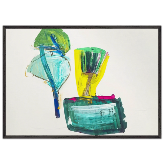 Untitled ABC with Yellow and Green - 1967 - John Altoon Framed Art Print – Black Wooden Frame - Default Title - -Framed Art Print