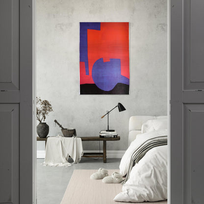 Composition rouge - 1968 - Serge Poliakoff Brushed Aluminum Print - 70x100 cm / 28x40 inches | Serge Poliakoff Aluminum Print | Serge Poliakoff Prints
