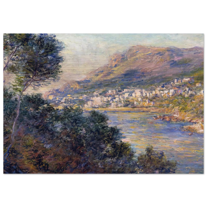 Monte Carlo Seen from Roquebrune - claude monet Brushed Aluminum Print - 70x100 cm / 28x40 inches | claude monet Aluminum Print | claude monet Prints