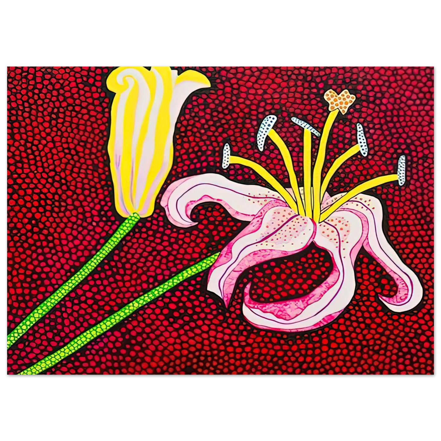 Yayoi Kusama - READY TO BLOSSOM IN THE MORNING 1989 Fine Art Poster - 40x60 cm / 16x24 inches