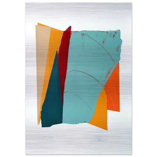 Red Line II - 1979 - Larry Zox Brushed Aluminum Print - 70x100 cm / 28x40 inches | Larry Zox Aluminum Print | Larry Zox Prints