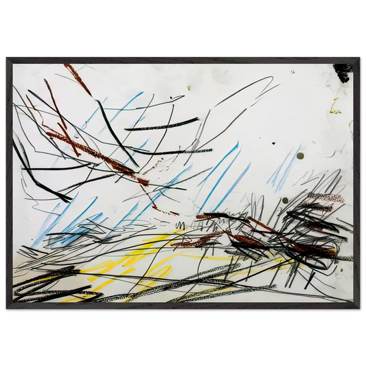 WORKING DRAWING FOR PRIMROSE HILL 1 - Frank Auerbach Framed Art Print – Black Wooden Frame - Default Title - -Framed Art Print