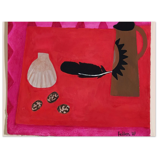 Mary Fedden - Red Table, Brown Jug - 2009 Fine Art Poster - Default Title