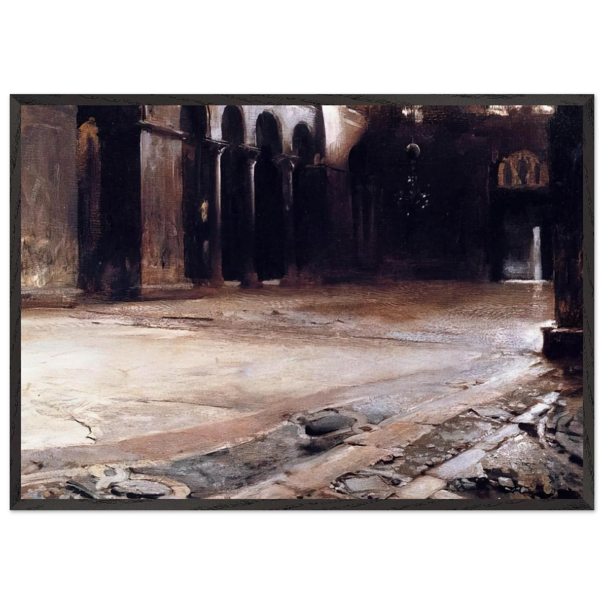 Pavement of St Marks - John Singer Sargent Framed Art Print – Black Wooden Frame - Default Title - -Framed Art Print