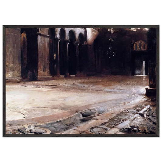 Pavement of St Marks - John Singer Sargent 70x100 cm / 28x40 inches Framed Art Print – Black Wooden Frame
