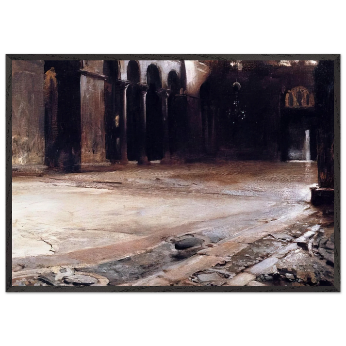 Pavement of St Marks - John Singer Sargent 70x100 cm / 28x40 inches Framed Art Print – Black Wooden Frame