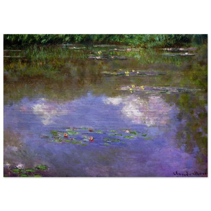 Water Lilies, The Clouds - claude monet Brushed Aluminum Print - 70x100 cm / 28x40 inches | claude monet Aluminum Print | claude monet Prints