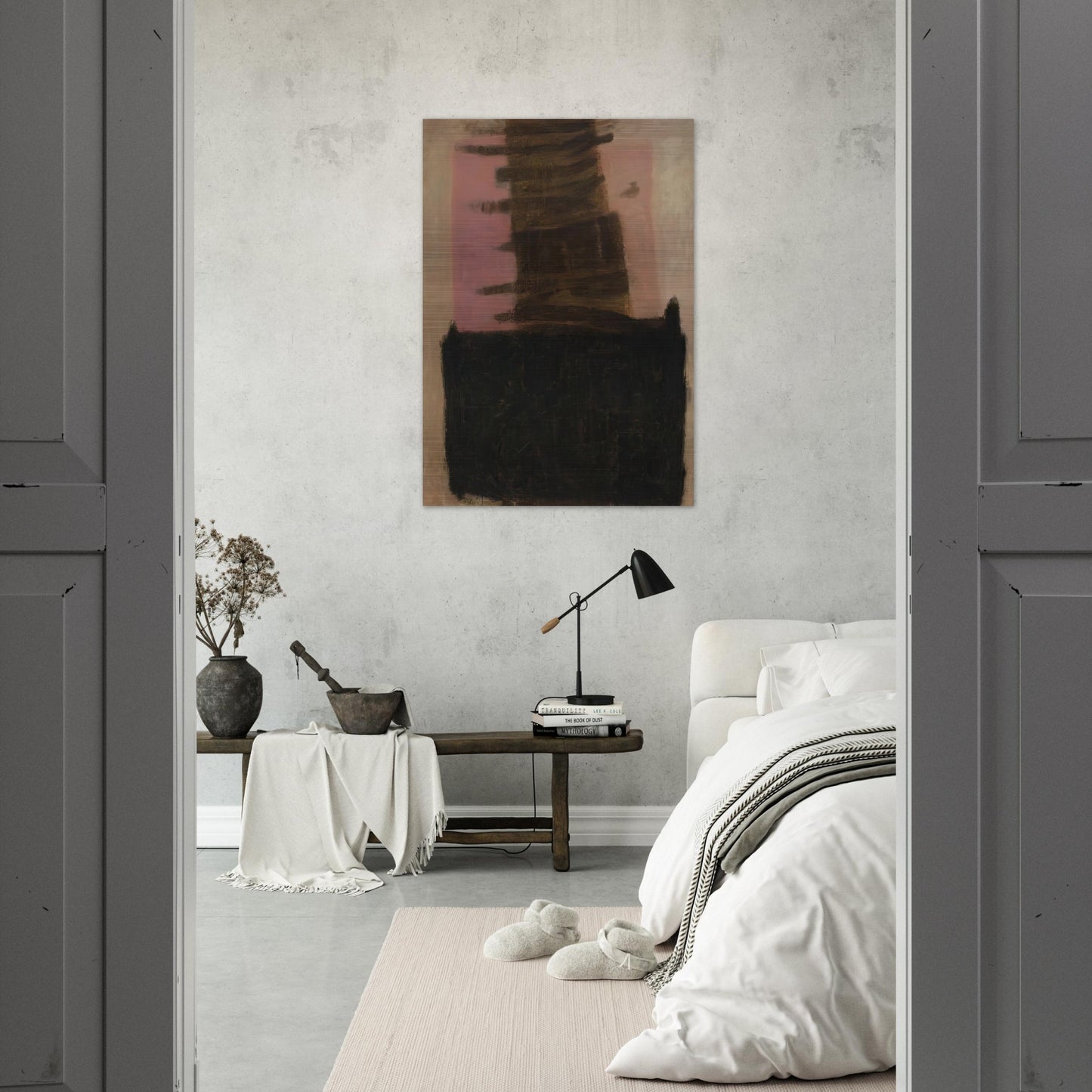 Composition in Black  Ochre - 1957 - Adja Yunkers Brushed Aluminum Print - 70x100 cm / 28x40 inches | Adja Yunkers Aluminum Print | Adja Yunkers Prints