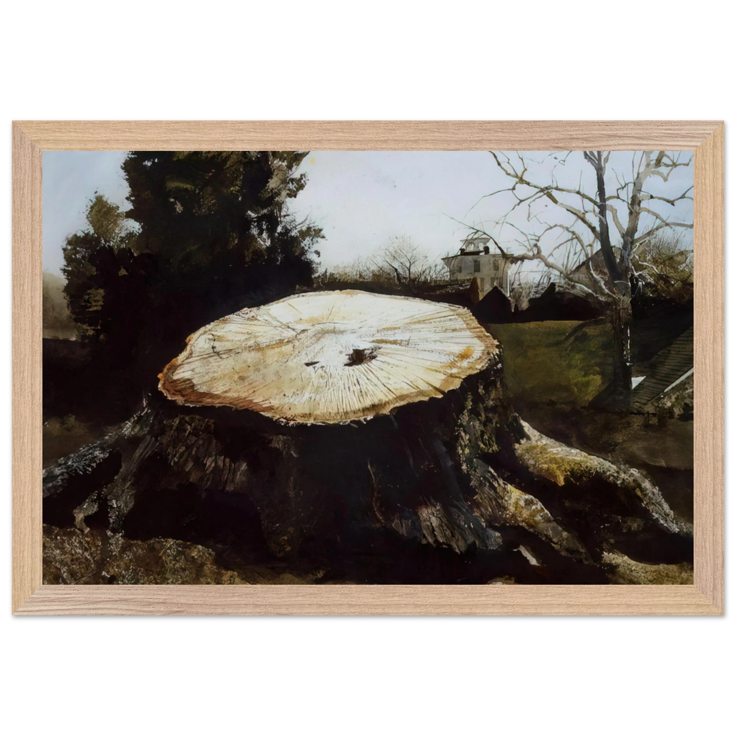 Andrew Wyeth - THE BIG OAK Wall Art - 30x40 cm / 12x16 inches - Fine Art Poster - -