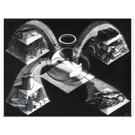 MC Escher - SYNTHESIS Wall Art - 21x29.7 cm / 8x12" - Fine Art Poster - -