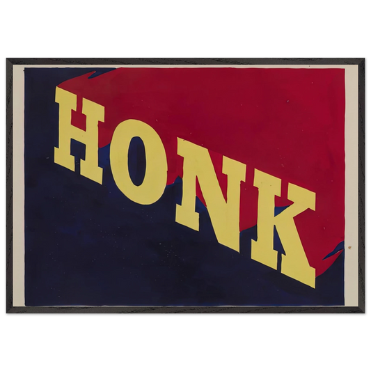 HONK 1962 - Edward Ruscha Framed Art Print – Black Wooden Frame - Default Title - -Framed Art Print