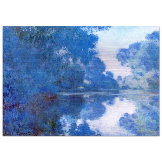 Morning on the Seine - claude monet Brushed Aluminum Print - 70x100 cm / 28x40 inches | claude monet Aluminum Print | claude monet Prints