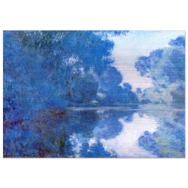 Morning on the Seine - claude monet Brushed Aluminum Print - 70x100 cm / 28x40 inches | claude monet Aluminum Print | claude monet Prints