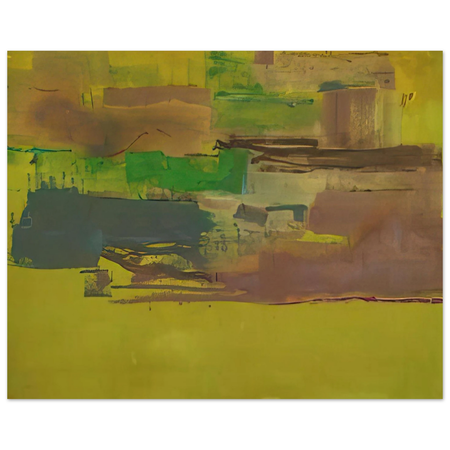 Helen Frankenthaler - August Deep - 1978 Wall art - 13x18 cm / 5x7 inches - Premium Wooden Framed Poster With Fine Art Paper - Black frame