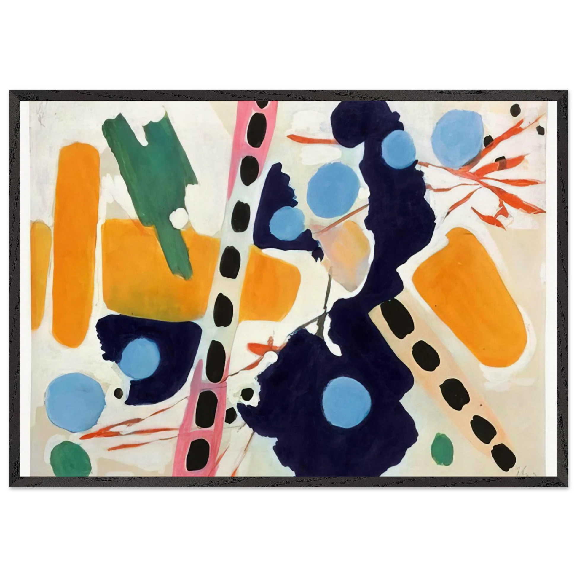 Untitled - 1954 N3 - Ernst Wilhelm Nay Framed Art Print – Black Wooden Frame - Default Title - -Framed Art Print