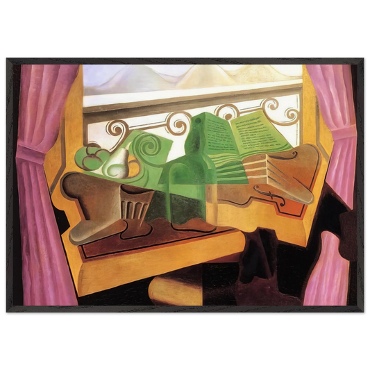 OPEN WINDOW WITH HILLS 1923 - Juan Gris Framed Art Print – Black Wooden Frame - Default Title - -Framed Art Print