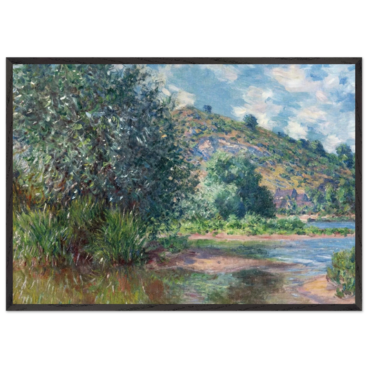 Landscape at Port-Villez - claude monet 70x100 cm / 28x40 inches Framed Art Print – Black Wooden Frame