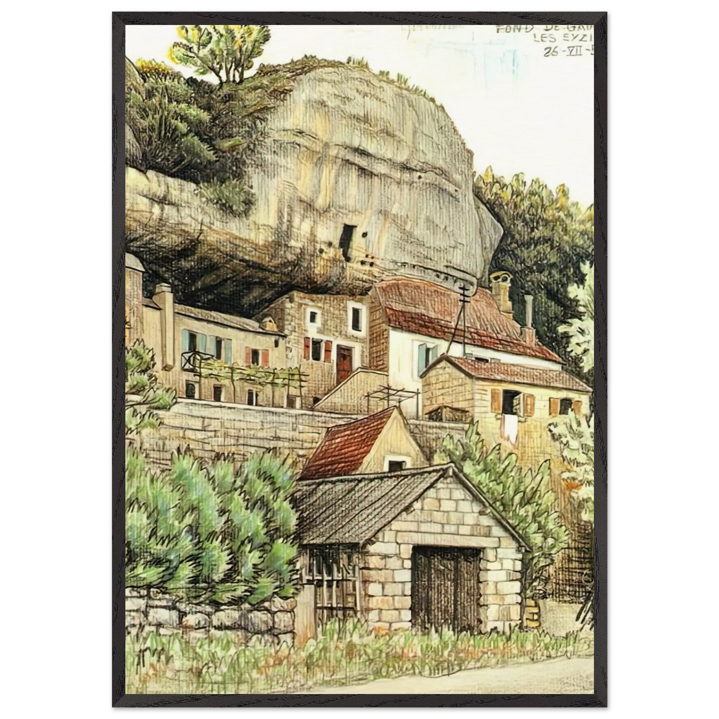 LES EYZIES FRANCE - MC Escher Framed Art Print – Black Wooden Frame - Default Title - -Framed Art Print