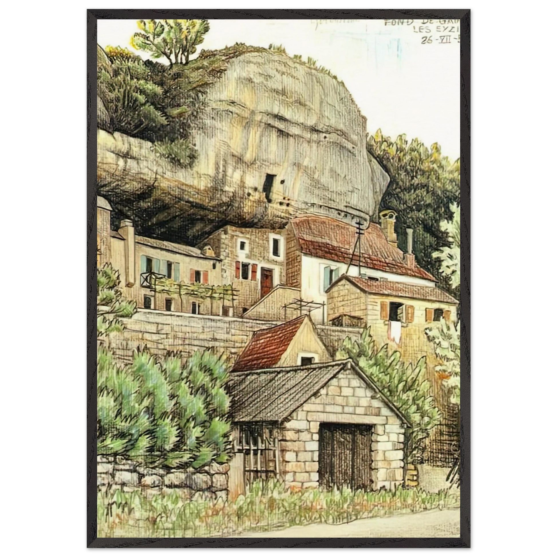 LES EYZIES FRANCE - MC Escher Framed Art Print – Black Wooden Frame - Default Title - -Framed Art Print