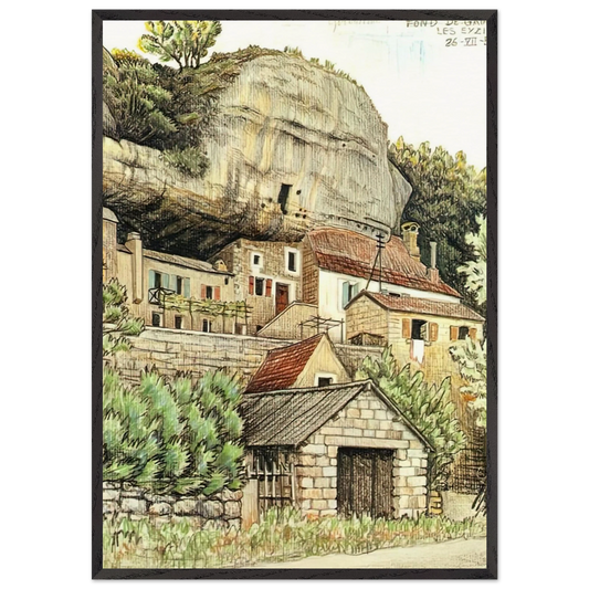 LES EYZIES FRANCE - MC Escher Framed Art Print – Black Wooden Frame - Default Title - -Framed Art Print