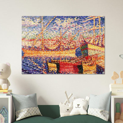 Boats in the Port of St. Tropez - Henri-Edmond Cross Acrylic Print - 70x100 cm / 28x40″ inches