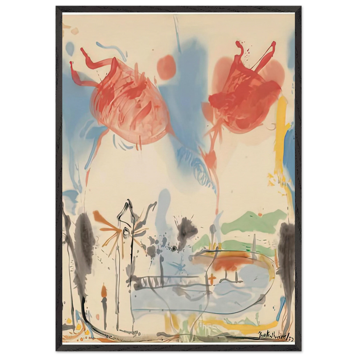 Round Trip 1957- - Helen Frankenthaler 70x100 cm / 28x40 inches Framed Art Print – Black Wooden Frame