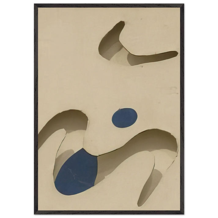 Moustaches - Jean Arp 70x100 cm / 28x40 inches Framed Art Print – Black Wooden Frame