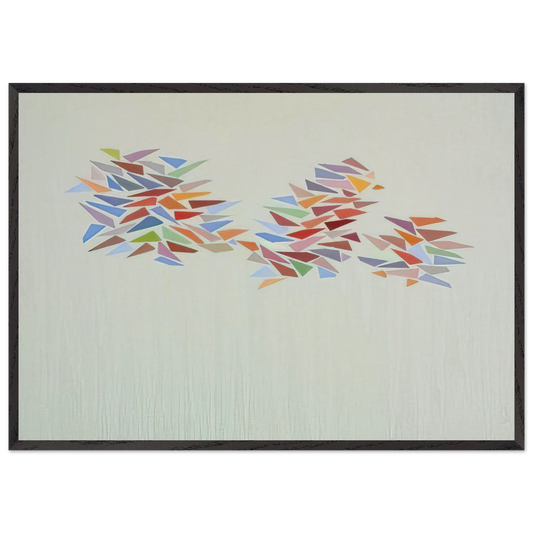 Bright Colors on Pale Green - 1976 - Robert Goodnough 70x100 cm / 28x40 inches Framed Art Print – Black Wooden Frame