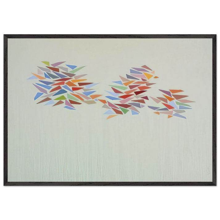 Bright Colors on Pale Green - 1976 - Robert Goodnough 70x100 cm / 28x40 inches Framed Art Print – Black Wooden Frame