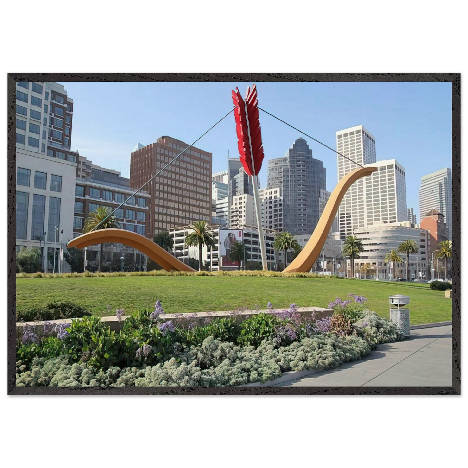 CUPID S SPAN COLLABORATION WITH VAN BRUGGEN 2002 - Claes Oldenburg Framed Art Print – Black Wooden Frame - Default Title - -Framed Art Print