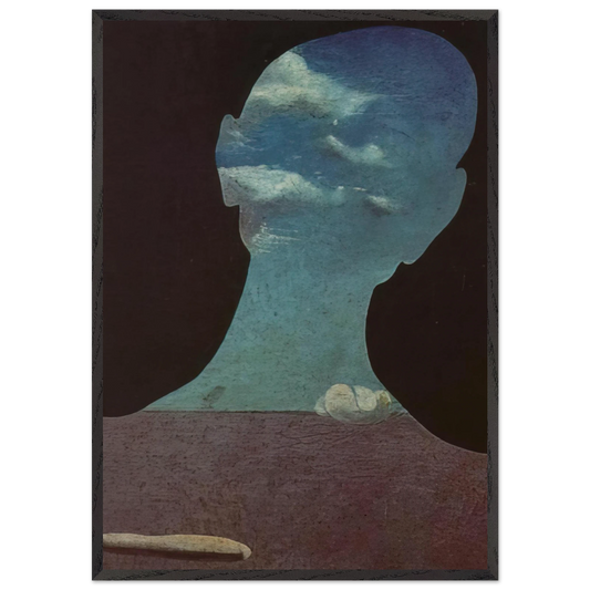 MAN WITH HIS HEAD FULL OF CLOUDS - Salvador Dali Framed Art Print – Black Wooden Frame - Default Title - -Framed Art Print