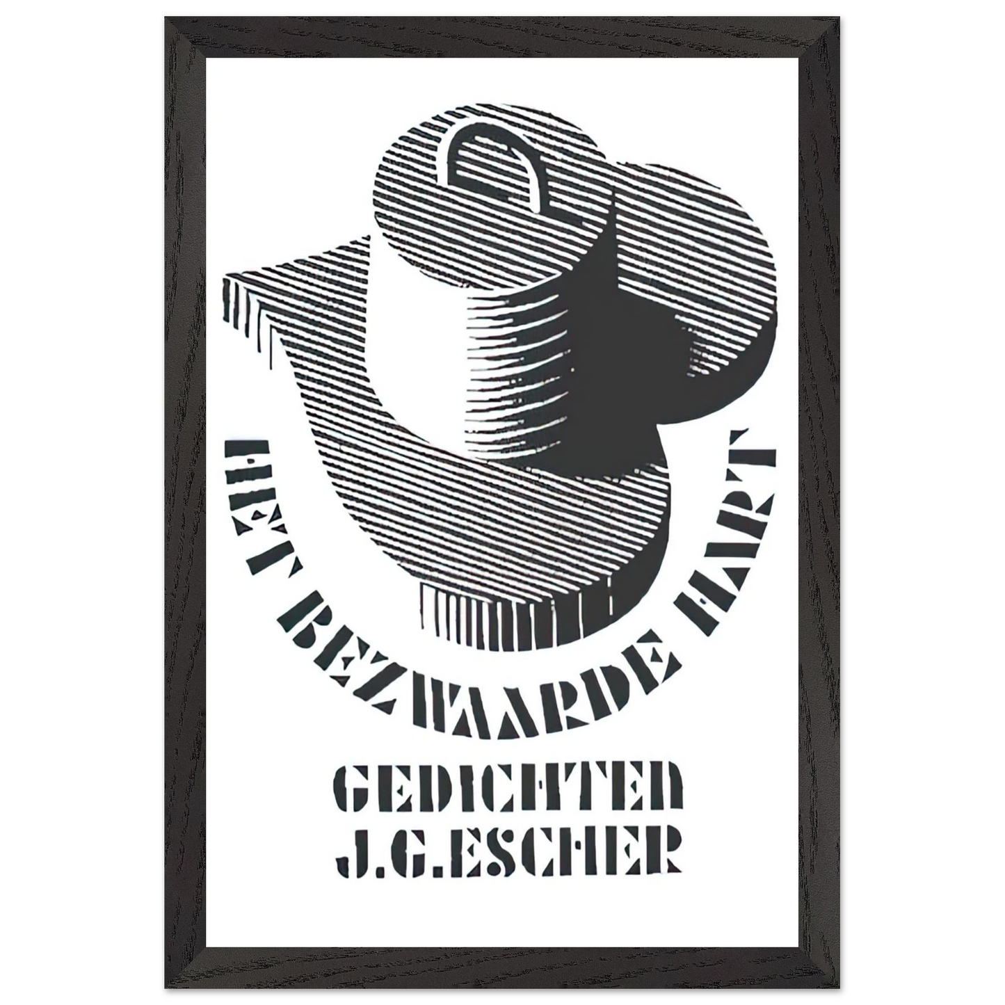 MC Escher - ESCHER (26) Wall Art - 30x40 cm / 12x16 inches - Premium Wooden Framed Poster With Fine Art Paper - Black frame