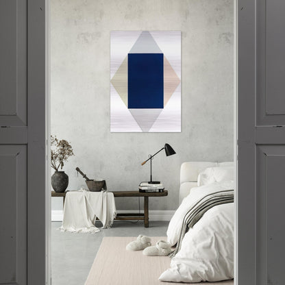Blauer kern - 1969 - Max Bill Brushed Aluminum Print - 70x100 cm / 28x40 inches | Max Bill Aluminum Print | Max Bill Prints