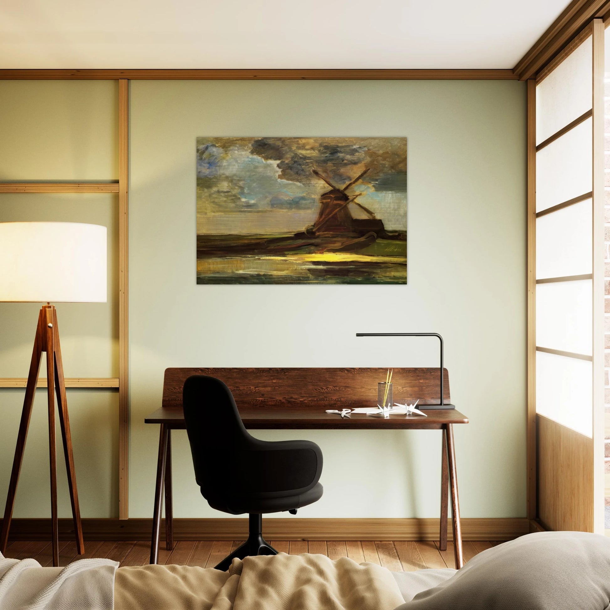 Windmill in the Gein - Piet Mondrian Brushed Aluminum Print - 70x100 cm / 28x40 inches | Piet Mondrian Aluminum Print | Piet Mondrian Prints