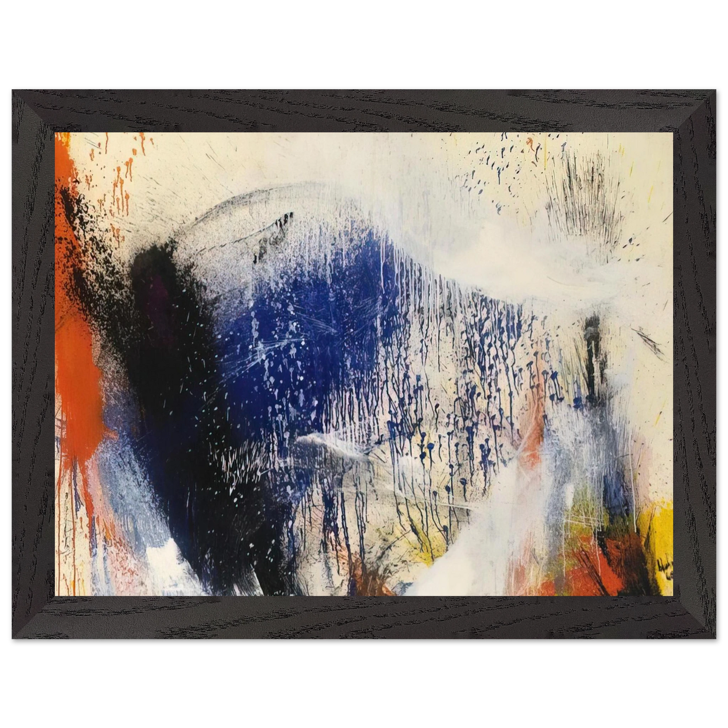 Helen Frankenthaler - Untitled - 1960 Wall art - 20x25 cm / 8x10 inches - Premium Wooden Framed Poster With Fine Art Paper - Black frame