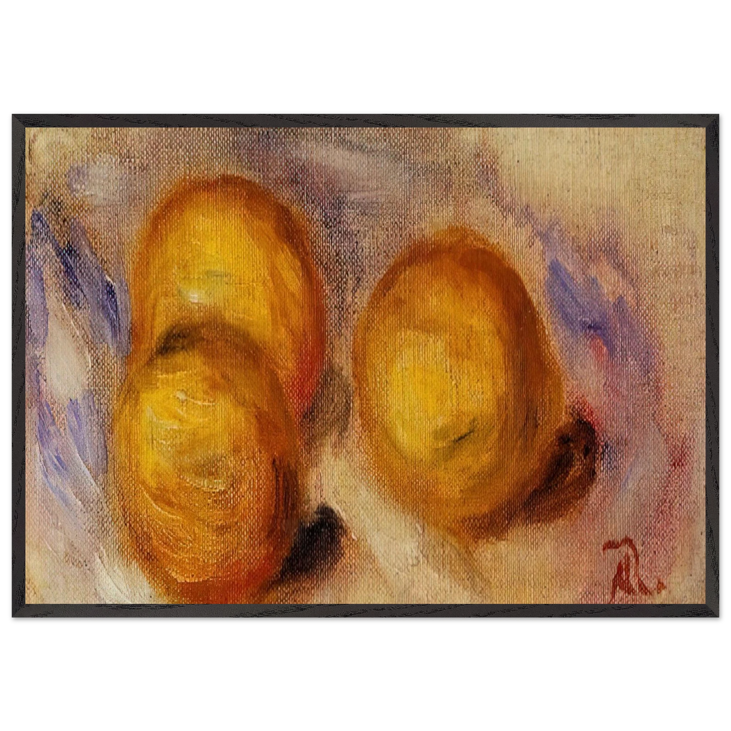 Three Lemons - Pierre-Auguste Renoir Framed Art Print – Black Wooden Frame - Default Title - -Framed Art Print