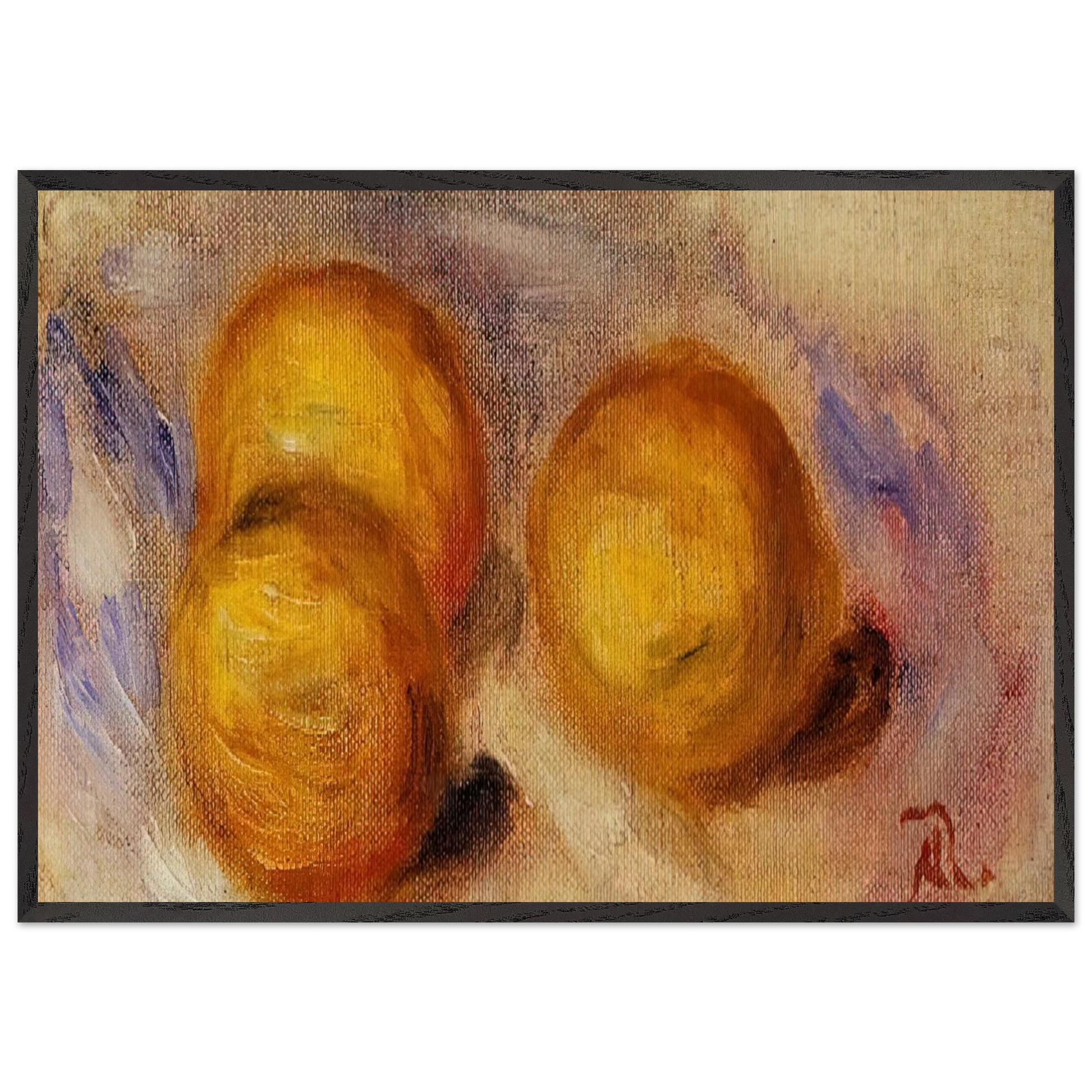 Three Lemons - Pierre-Auguste Renoir Framed Art Print – Black Wooden Frame - Default Title - -Framed Art Print