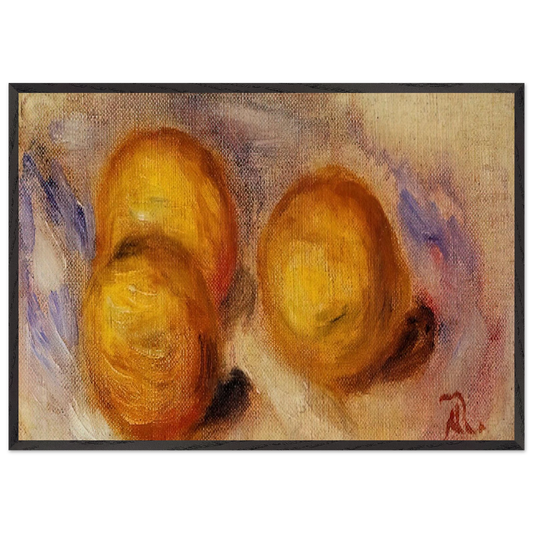 Three Lemons - Pierre-Auguste Renoir 70x100 cm / 28x40 inches Framed Art Print – Black Wooden Frame