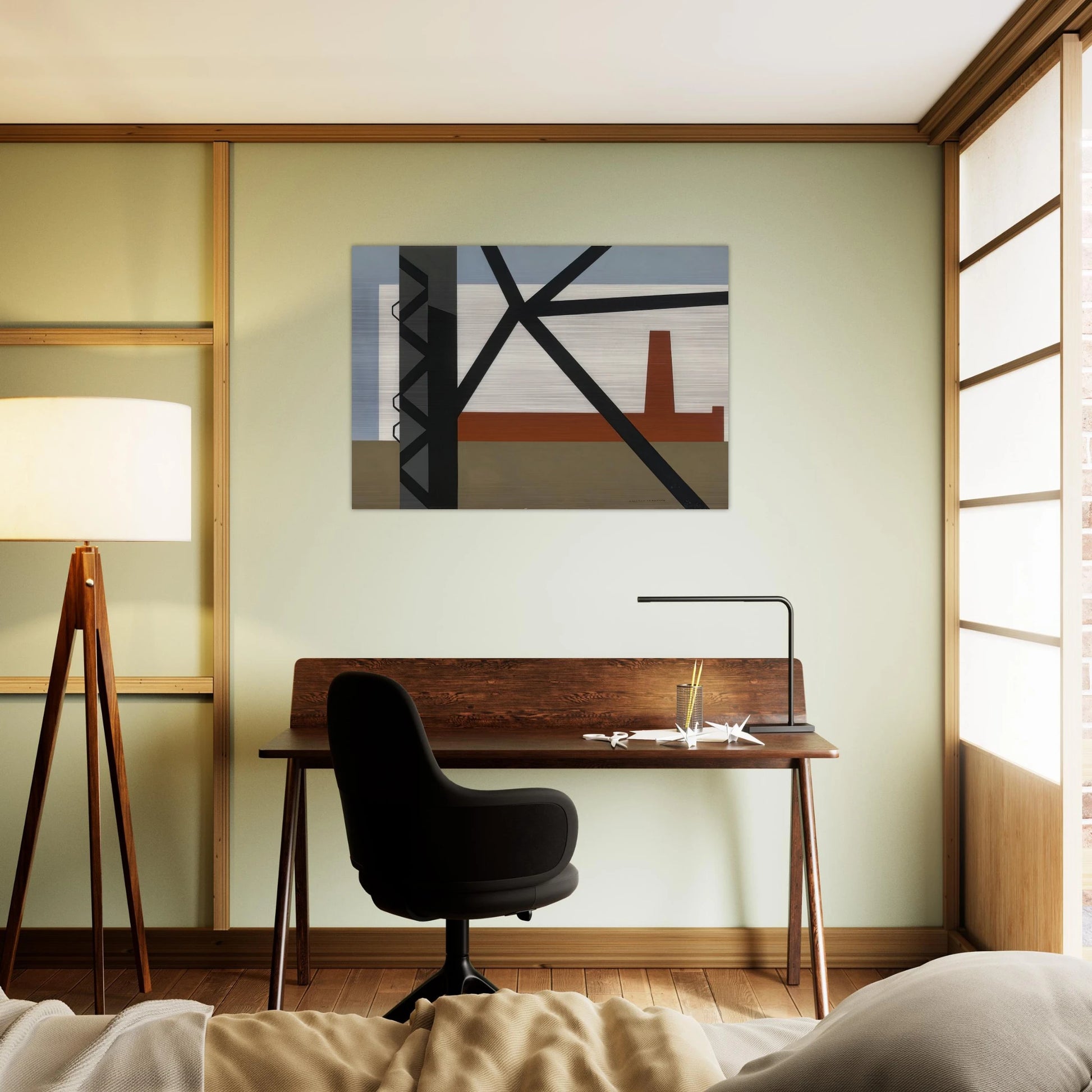 From the Bridge - 1942 - Ralston Crawford Brushed Aluminum Print - 70x100 cm / 28x40 inches | Ralston Crawford Aluminum Print | Ralston Crawford Prints