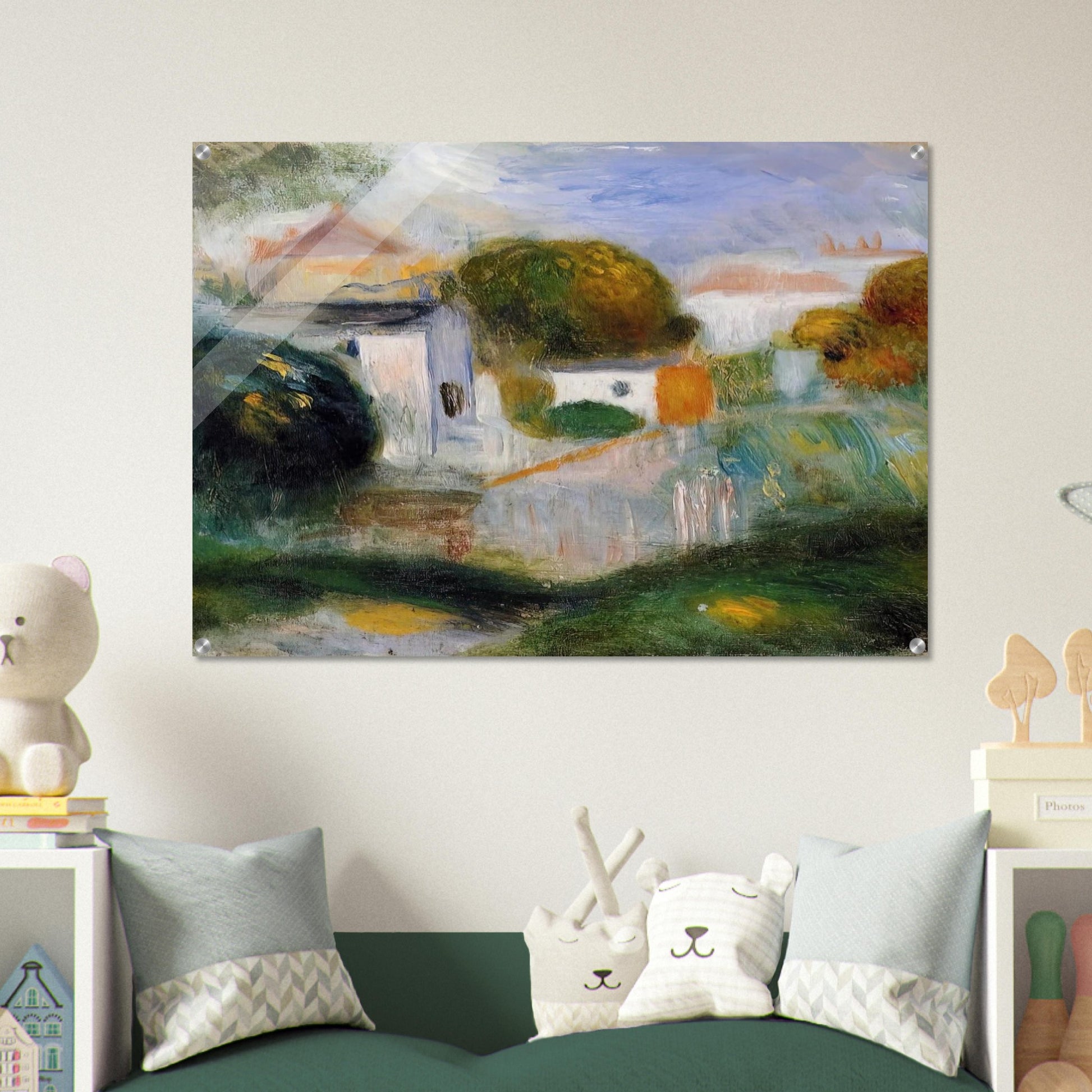 Houses in the Trees - Pierre-Auguste Renoir Acrylic Print - 70x100 cm / 28x40″ inches