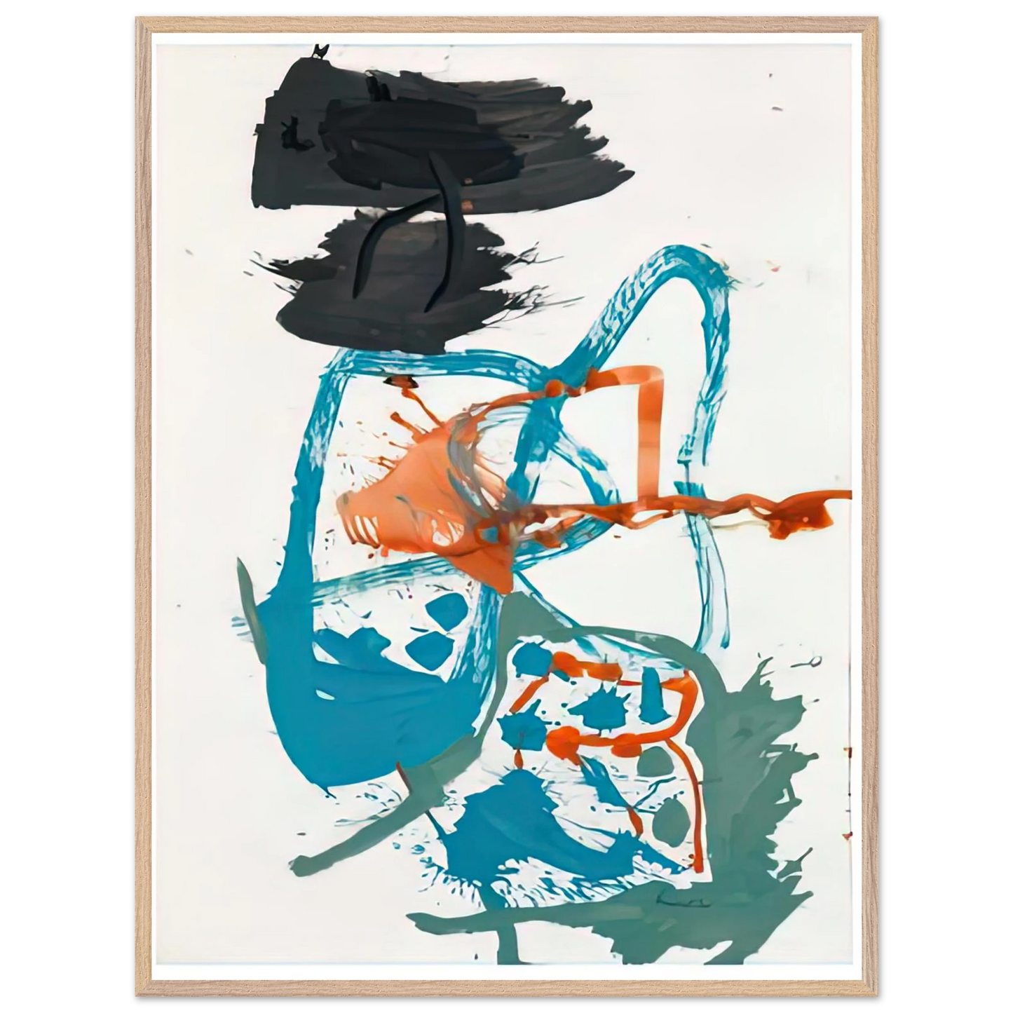 Helen Frankenthaler - Winter Figure with Black Overhead, 1959- Wall Art - 30x40 cm / 12x16 inches - Fine Art Poster - -