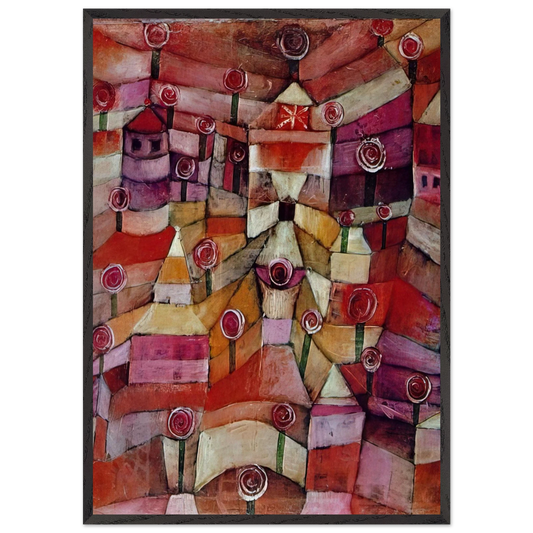 ROSE GARDEN 1920 - Paul Klee 70x100 cm / 28x40 inches Framed Art Print – Black Wooden Frame