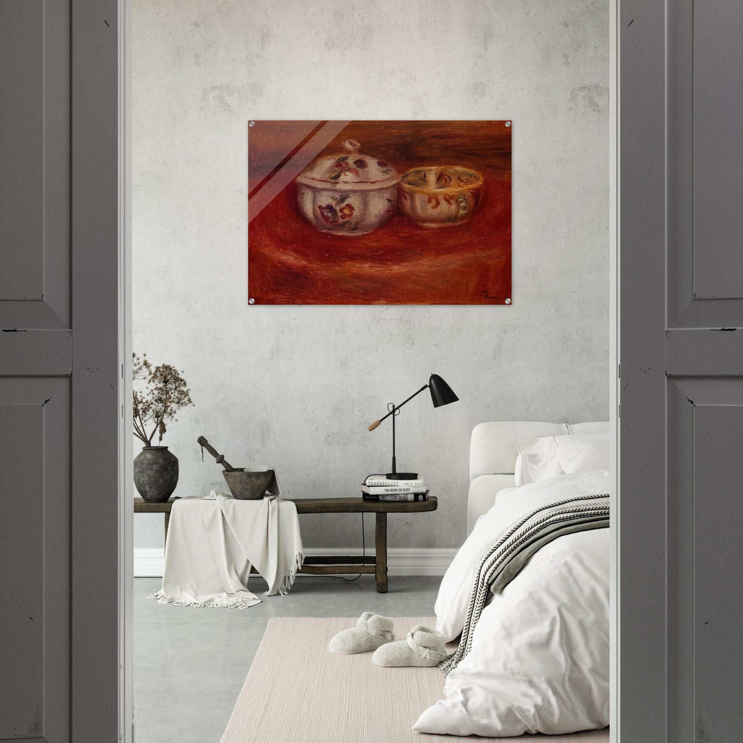 Sugar Bowl and Earthenware Bowl - Pierre-Auguste Renoir Acrylic Print - 70x100 cm / 28x40″ inches