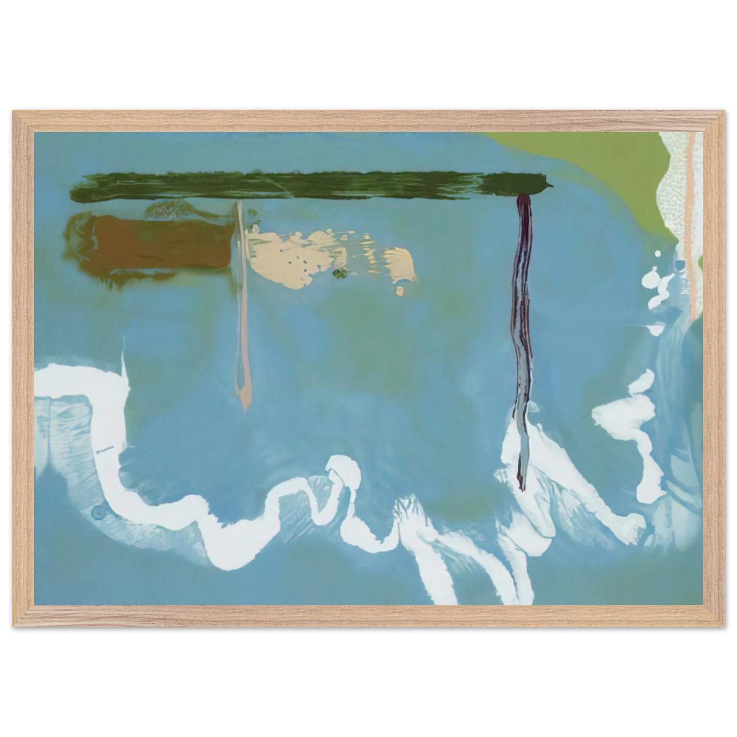 Helen Frankenthaler - Skywriting - 1997 Wall art - 50x70 cm / 20x28 inches - Premium Wooden Framed Poster With Fine Art Paper - Black frame
